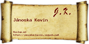 Jánoska Kevin névjegykártya